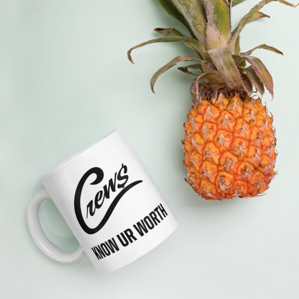 The Crews Brand - Black Logo - White Glossy Mug - Image 4